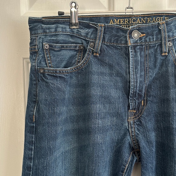 American Eagle Outfitters Men's Dark Blue Straight Jeans - 34/30 - Picture 4 of 10